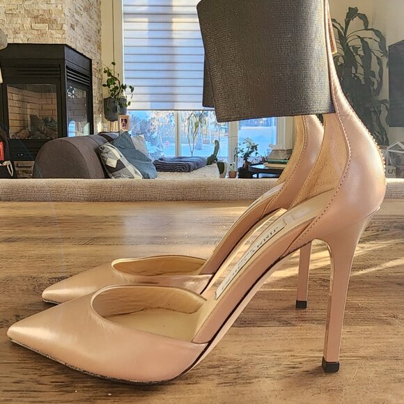 SOLD. JIMMY CHOO Calfskin Trinny 100 Pumps, Ballet Pink, US 5.5 / UK 35.5 - Picture 3 of 7